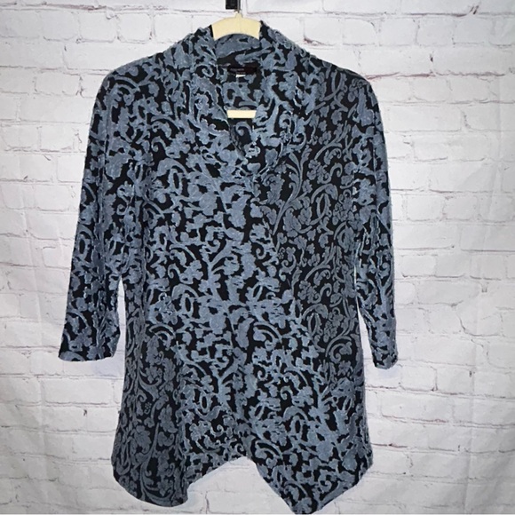 Andria Lieu jacquard zigzag hem top women’s size L - Picture 1 of 7